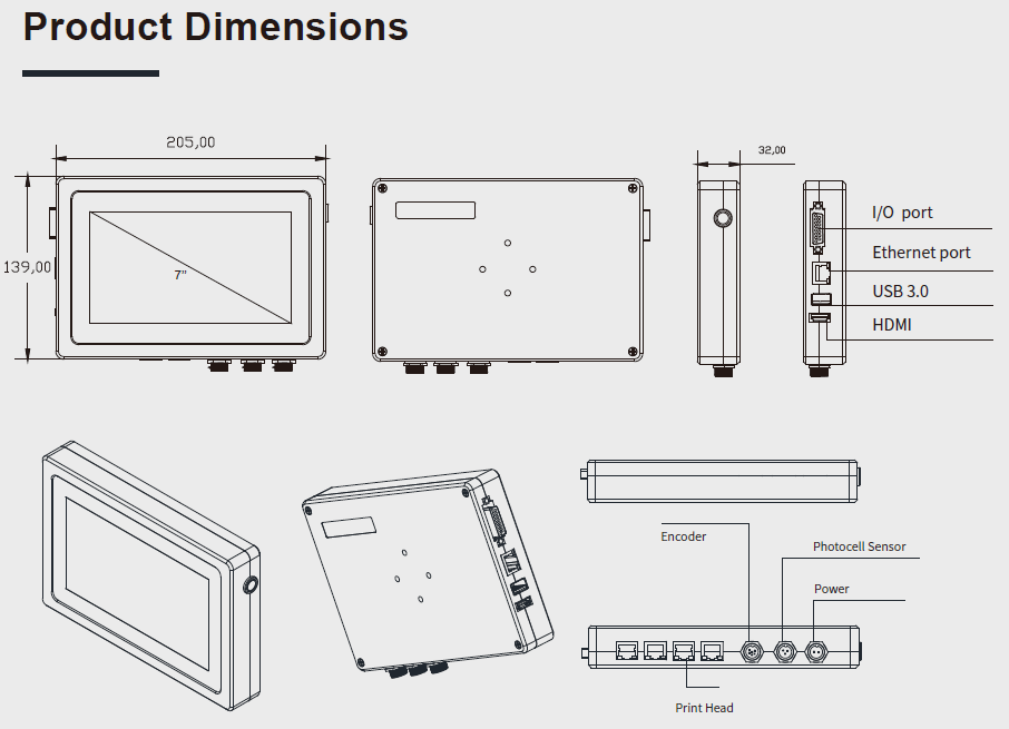 COEX Printer Dimensions